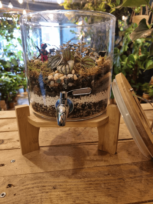 Terrarium with deadpool and Wolverine 